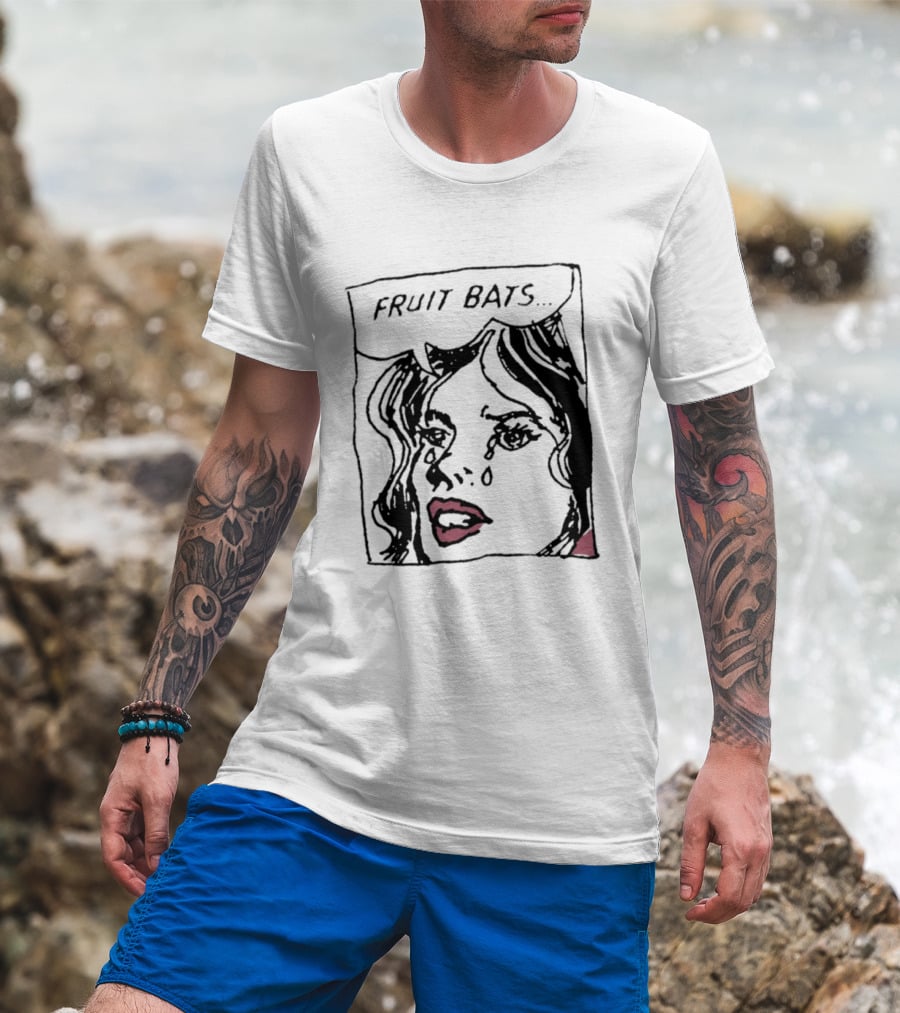 FRUIT BATS Pop Comic Indie Rock Crying Comic Style Woman T-Shirt