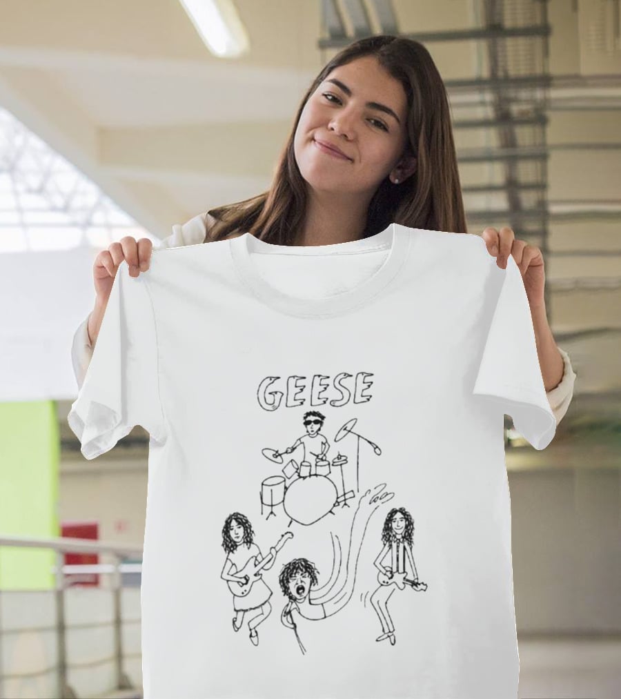 Geese Band Getting Killed Again Fall 2026 North American Tour Monochrome Doodle T-Shirt