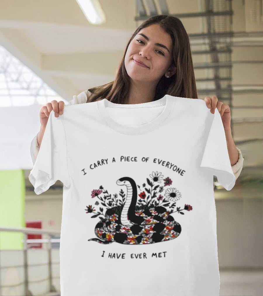I Carry A Piece Of Everyone I Have Ever Met Snake Floral Blossoms T-Shirt