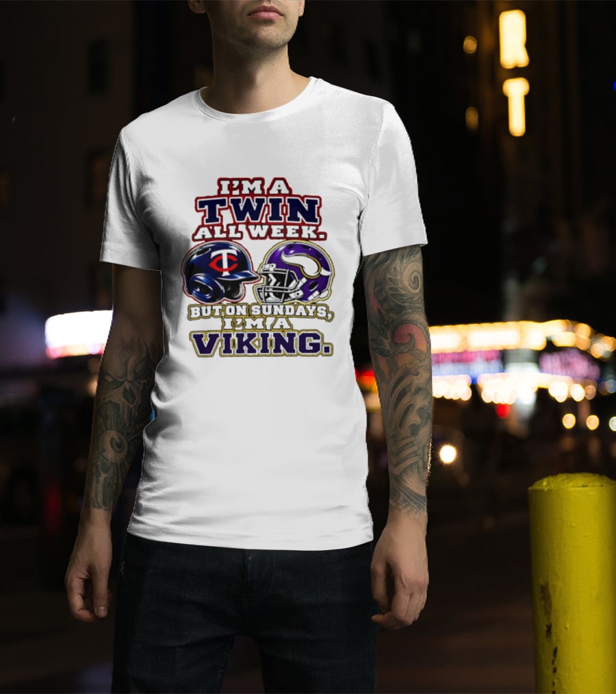 I'm A Twin All Week But On Sundays I'm A Viking T-Shirt