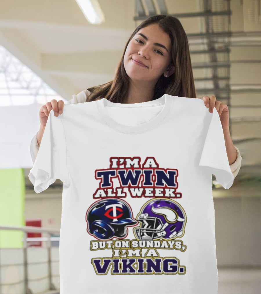 I'm A Twin All Week But On Sundays I'm A Viking T-Shirt