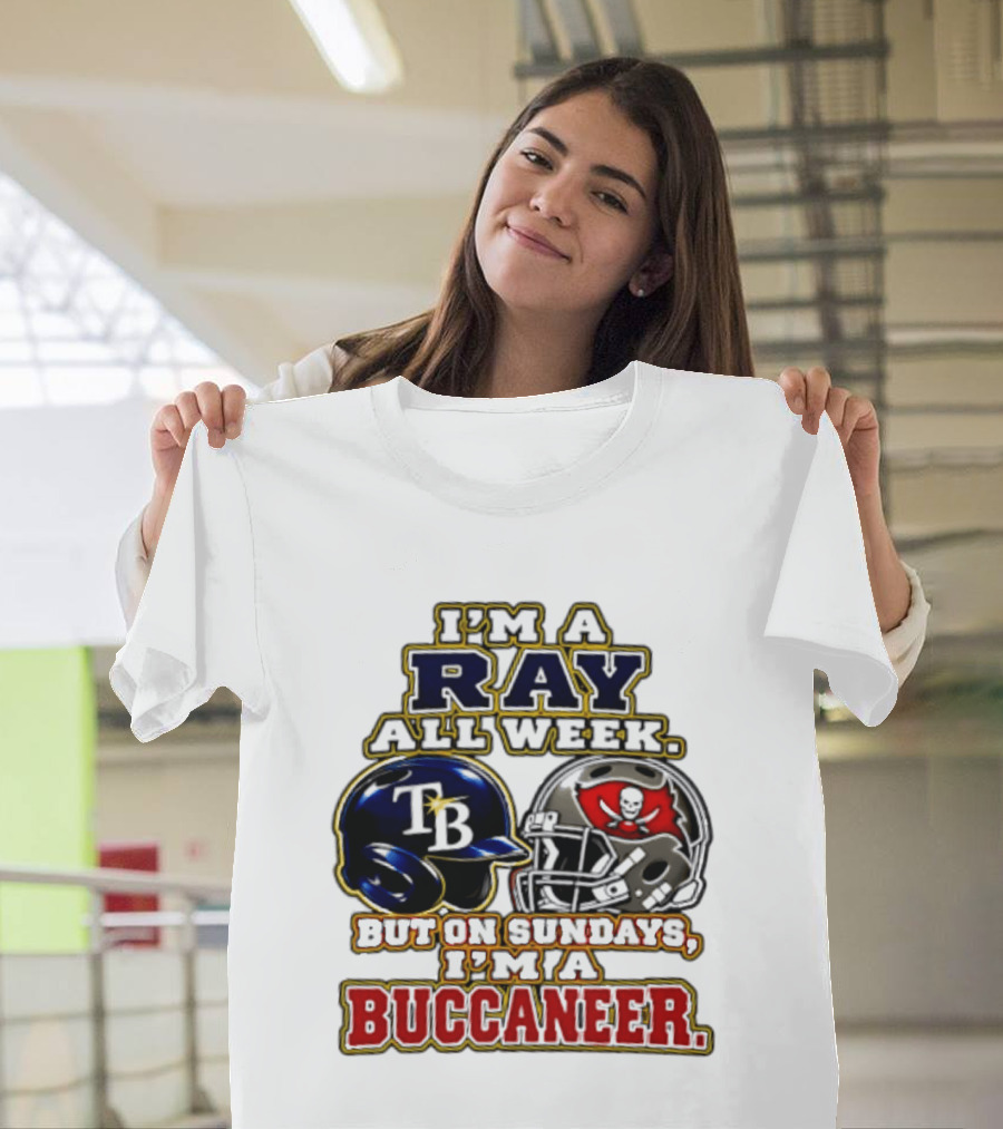 I'm A Ray All Week But On Sundays I'm A Buccaneer TB Helmet T-Shirt
