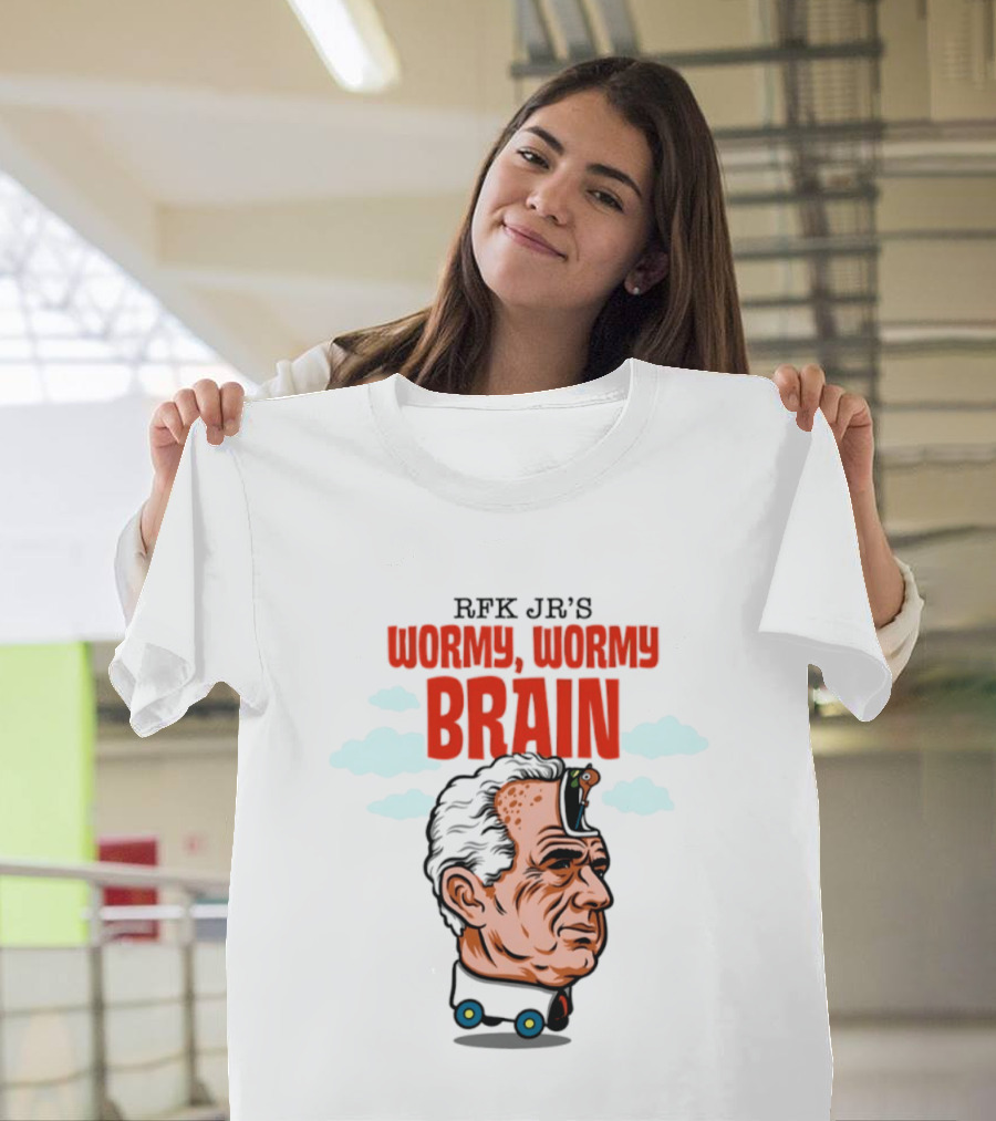 RFK Jr's Wormy Wormy Brain Robert F Kennedy Jr Clouds Cartoon T-Shirt