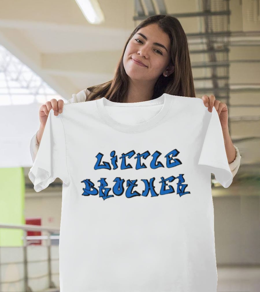 Little Brother Blue Graffiti Style Family Siblings T-Shirt