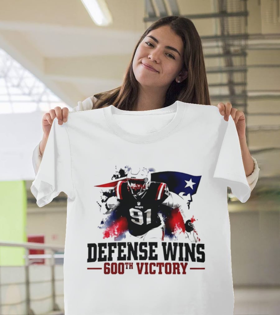 New England Patriots Defense Wins 600th Victory Star Spangled Football Triumph T-Shirt