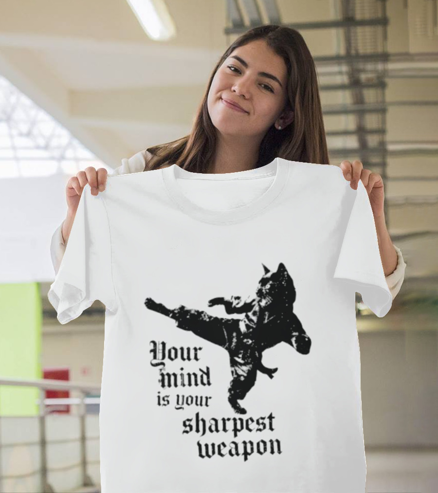Your Mind Is Your Sharpest Weapon Karate Cat T-Shirt