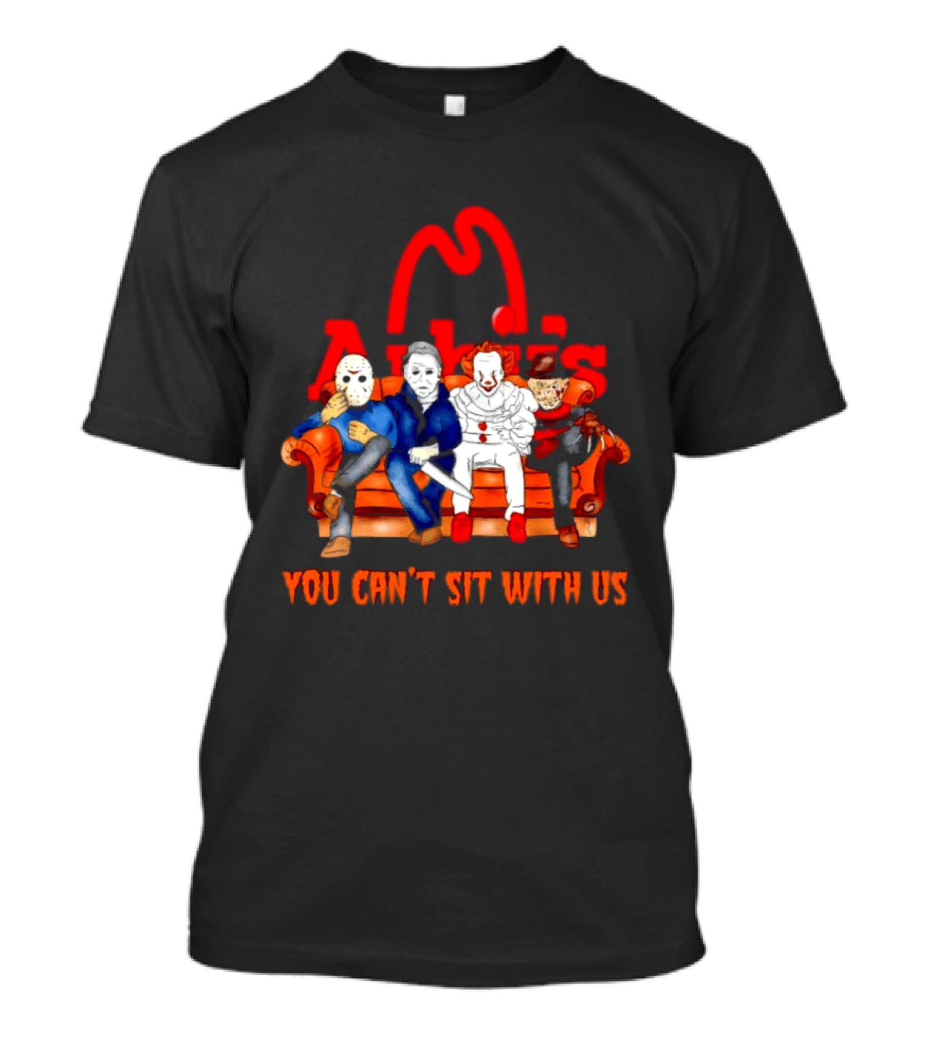 Arby's Horror Movie Friends Halloween 2026 You Can't Sit With Us T-Shirt