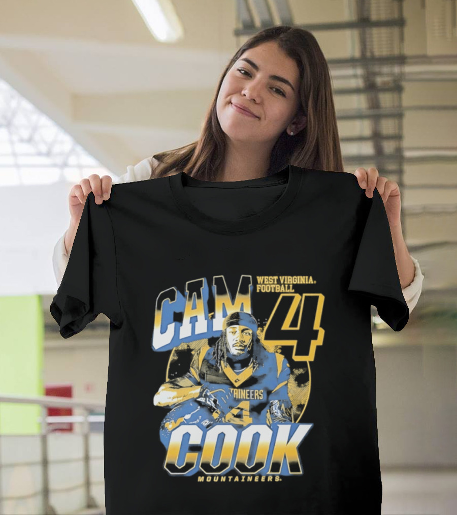 Cam 4 Cook West Virginia Football Mountaineers T-Shirt