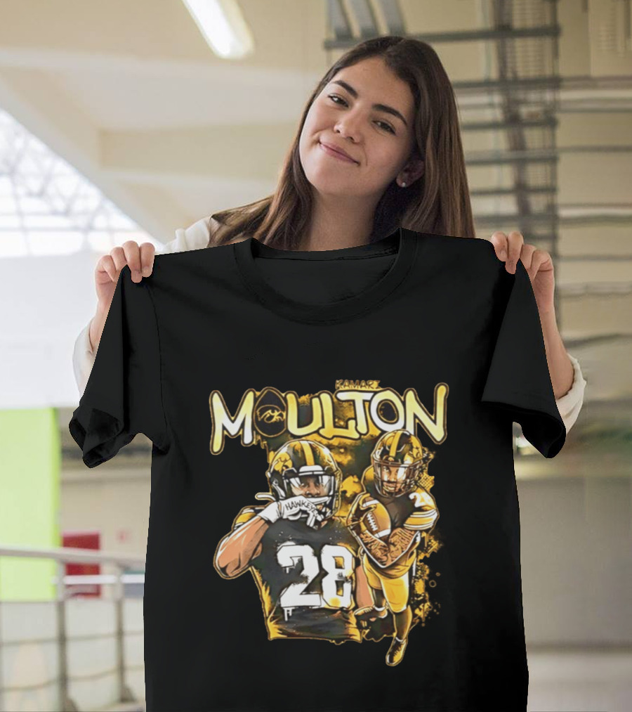 Kamari Moulton Hawkeyes Football 28 Iowa Collage T-Shirt