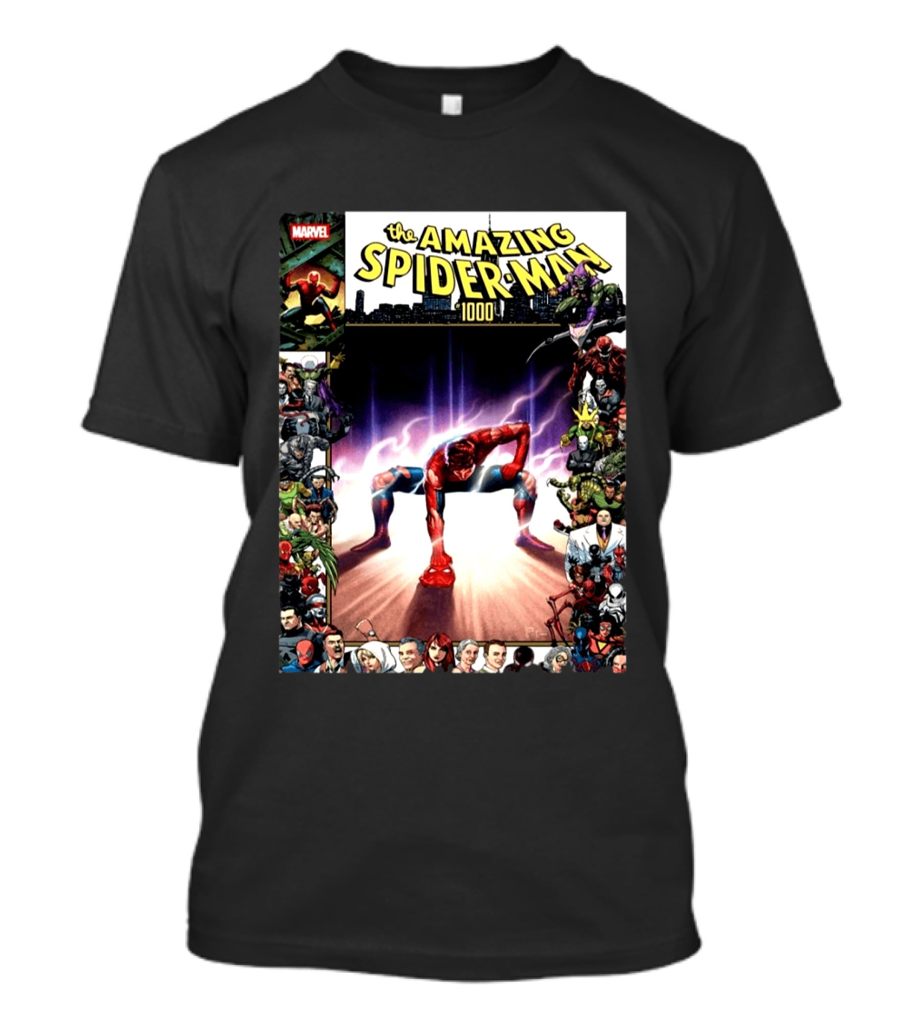 The Amazing Spider Man 1000 Cover Marvel Crossover Featuring Iconic Heroes And Villains T-Shirt
