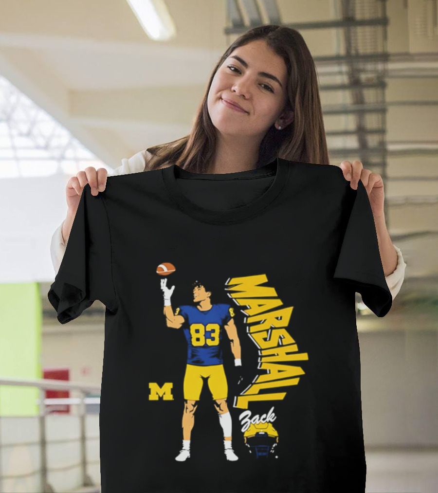 Zack Marshall Michigan Wolverines NCAA Football Number 83 Moment T-Shirt