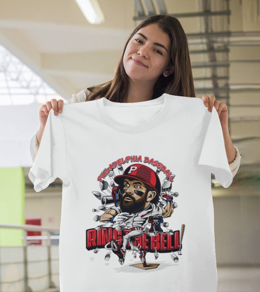 Bryce Harper Philadelphia Baseball Ring The Bell Caricature T-Shirt