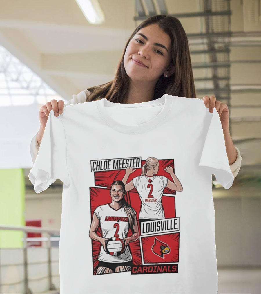 Chloe Meester Louisville Cardinals Volleyball Comic Book T-Shirt