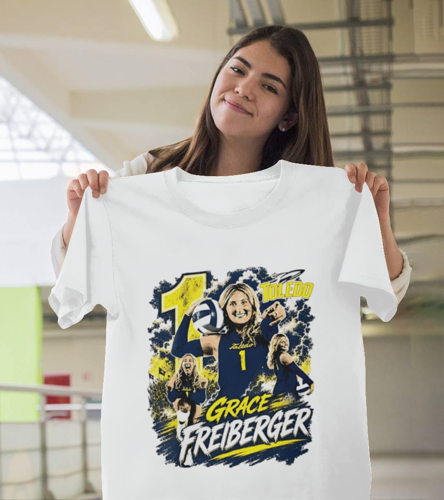 Grace Freiberger Toledo Rockets Volleyball NCAA Number 1 T-Shirt