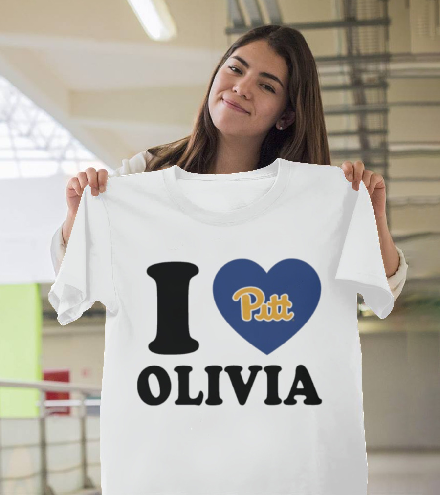 I Love Olivia Pitt Panthers Heart Logo Pittsburgh T-Shirt