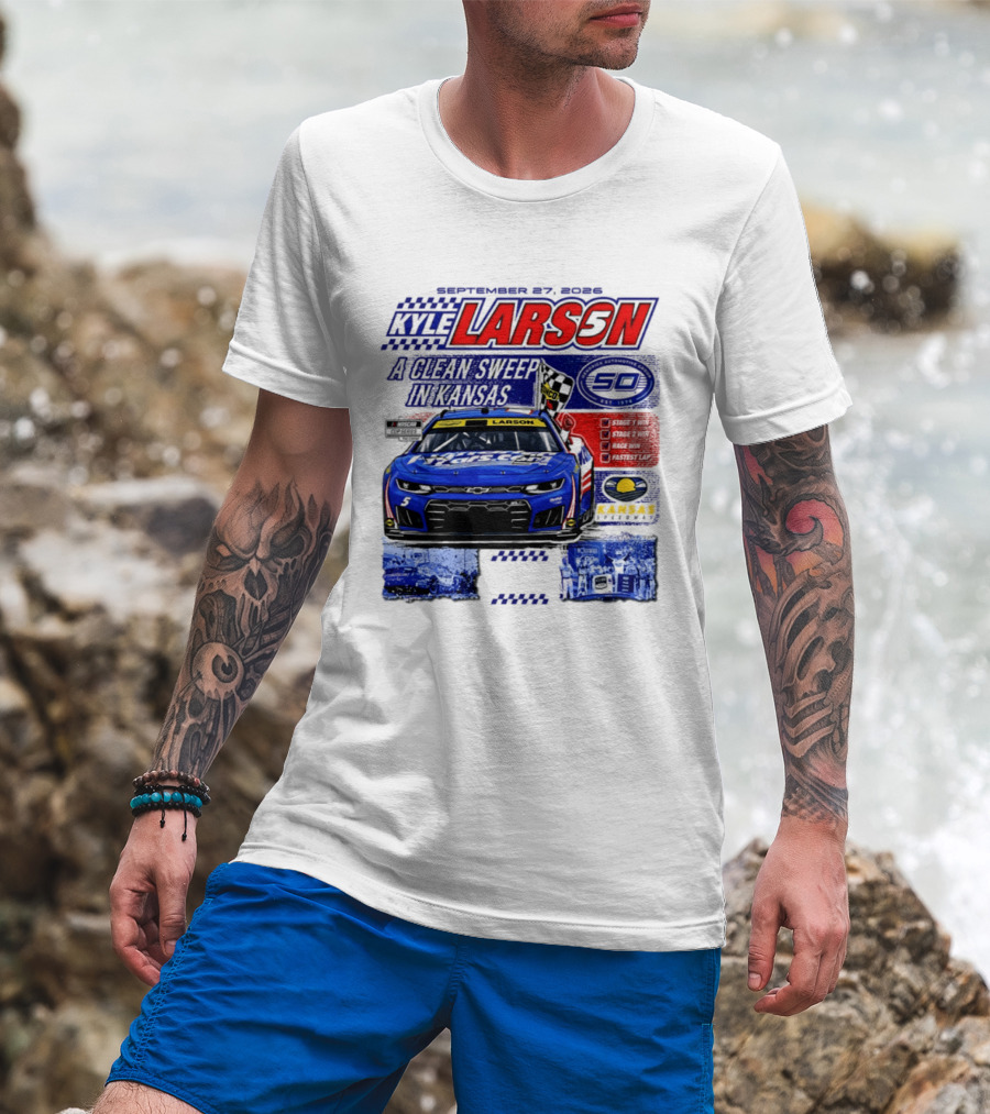 Kyle Larson A Clean Sweep In Kansas September 17 2026 T-Shirt