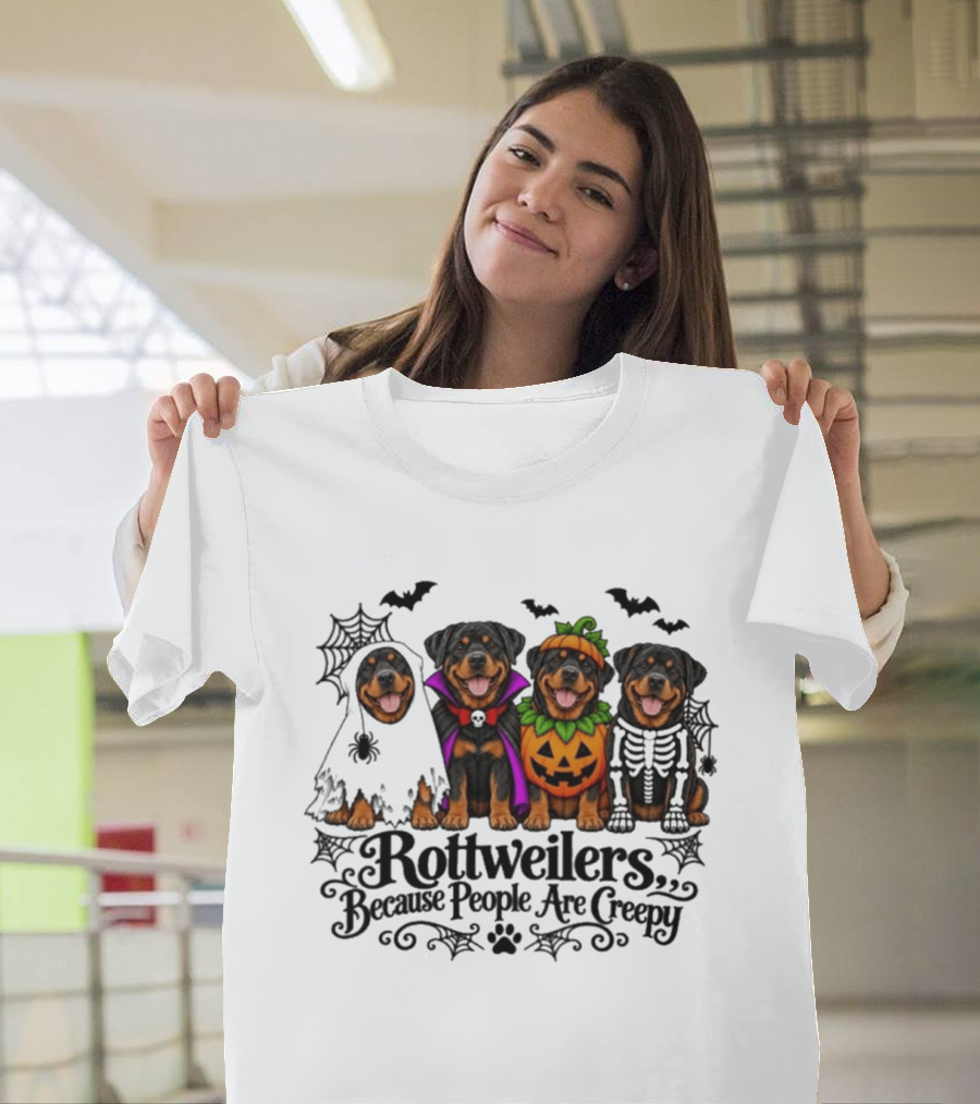 Rottweilers Halloween Costumes Because People Are Creepy T-Shirt