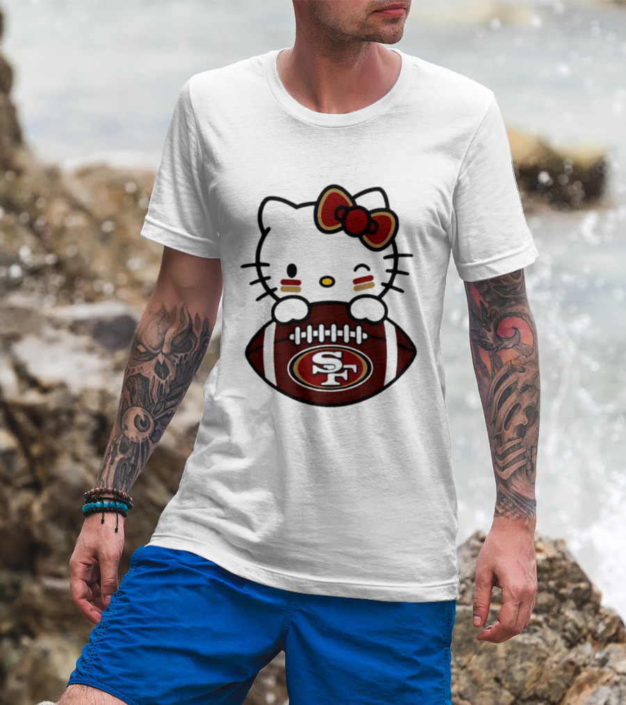 San Francisco 49ers Hello Kitty Collaboration Football 2026 Season T-Shirt