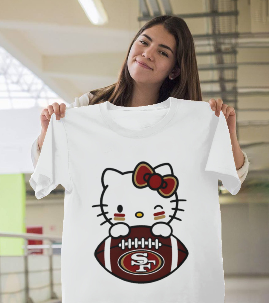 San Francisco 49ers Hello Kitty Collaboration Football 2026 Season T-Shirt