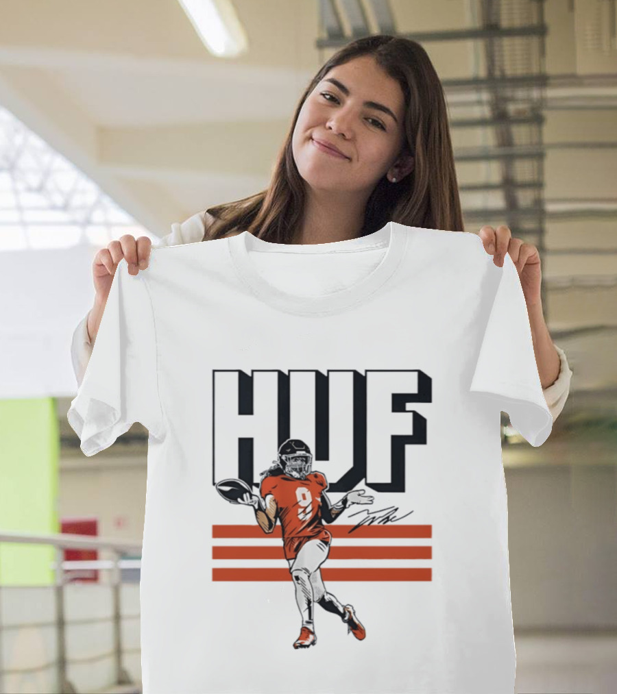 Talanoa Hufanga HUF Football Number 9 Denver Broncos T-Shirt