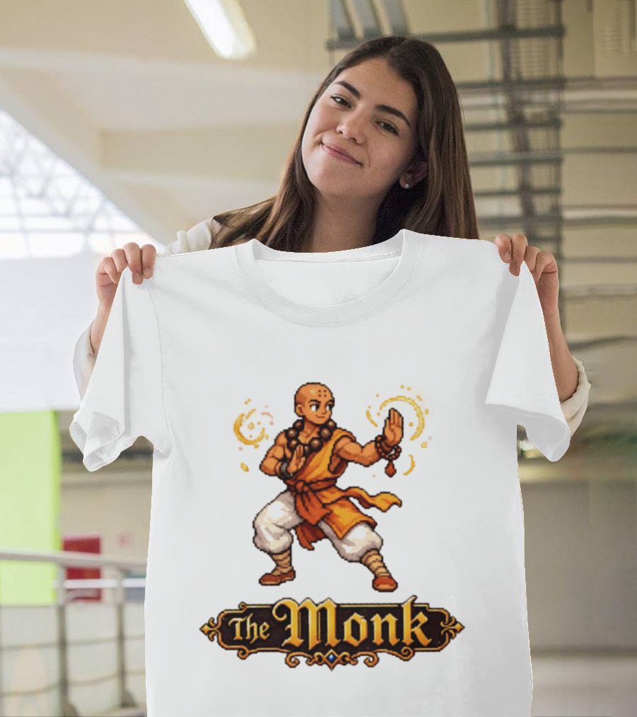 The Monk Pixel Fantasy Martial Arts T-Shirt