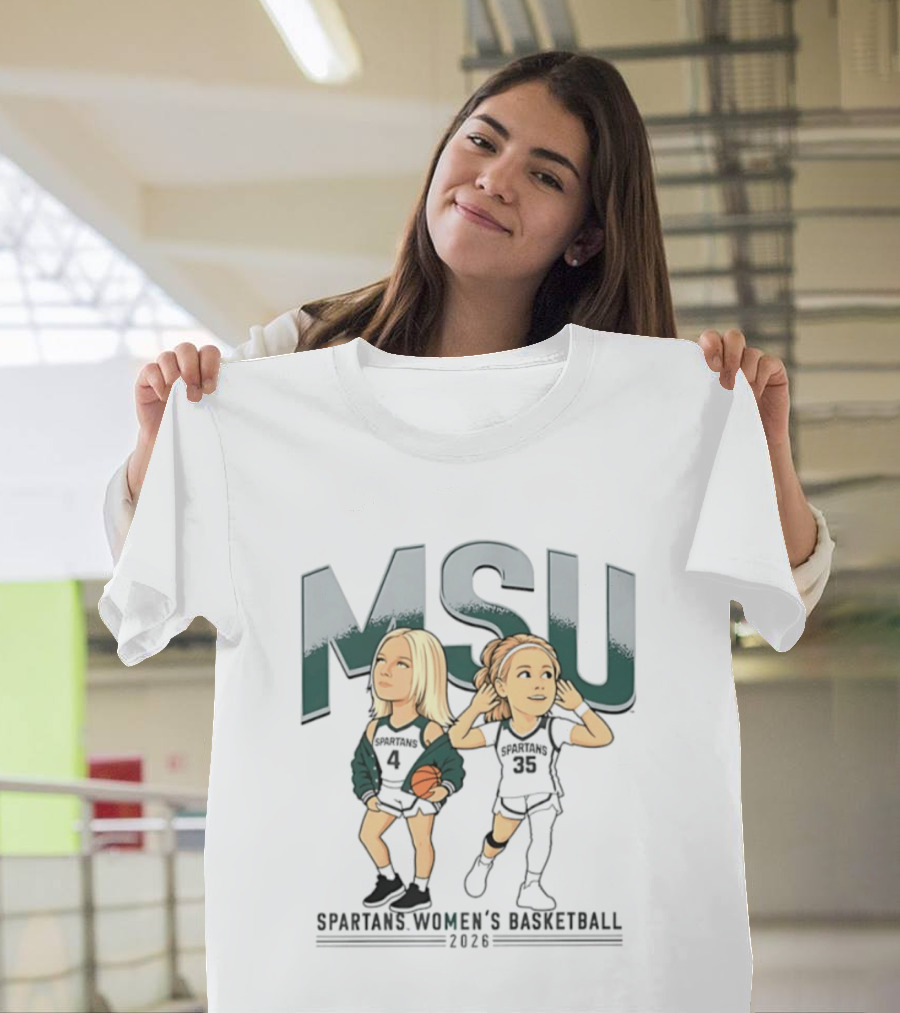 Theryn Hallock Kennedy Blair MSU Spartans Women's Basketball 2023 Caricature T-Shirt