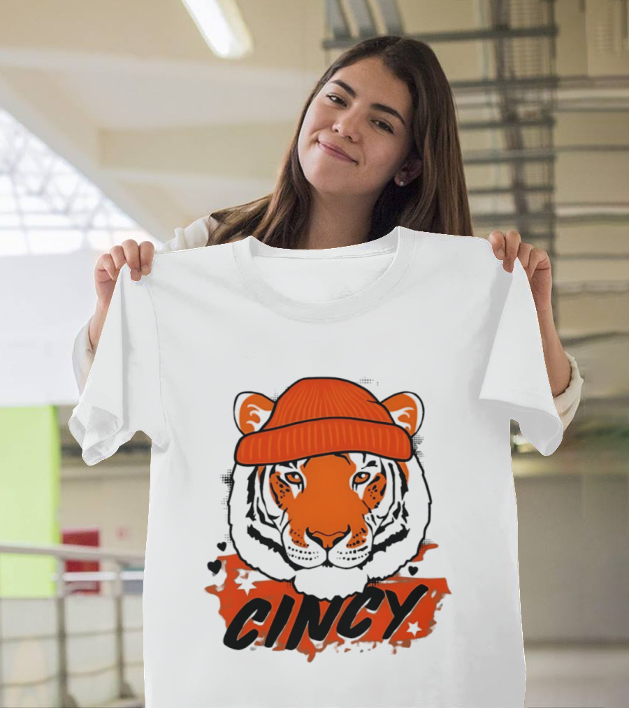 Cincy Tiger Beanie Cincinnati Bengals Football T-Shirt