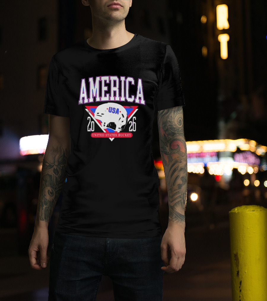 America USA Hockey 2026 United States Helmet T-Shirt