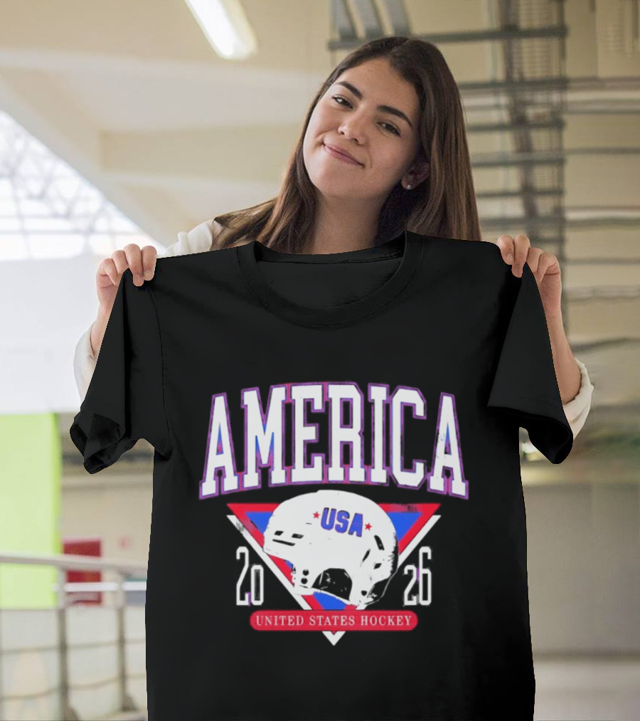America USA Hockey 2026 United States Helmet T-Shirt