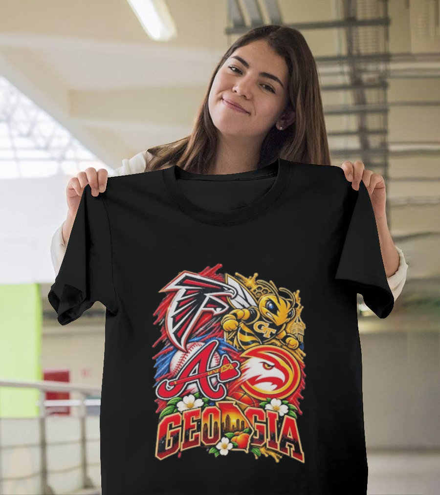 Atlanta Falcons Braves Georgia Tech Yellow Jackets Hawks Georgia Sports Teams T-Shirt