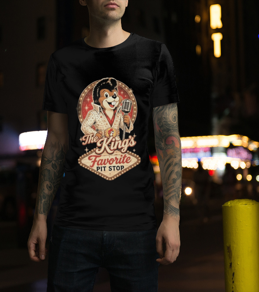 The King's Favorite Pit Stop Buc Ee's Elvis Presley Rock And Roll Roadhouse T-Shirt