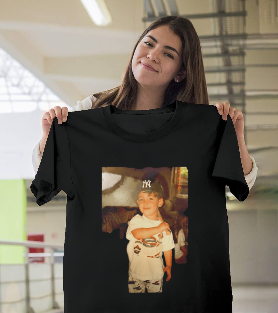 Cody Bellinger Young Yankee Fan Childhood Photo New York Yankees Cap T-Shirt