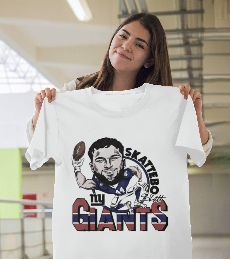 Skattebo New York Giants Football Caricature Player T-Shirt