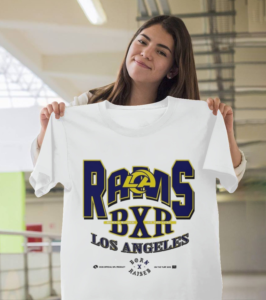 Los Angeles Rams BXR Born X Raised On The Turf 2026 Product White T-Shirt