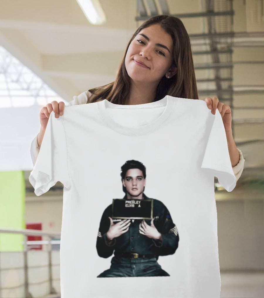 Elvis Presley Army Shot King Of Rock And Roll Iconic Military T-Shirt