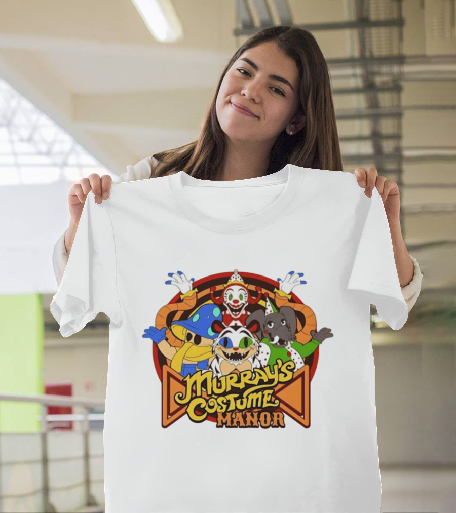 HEX X FNaF Secret Of The Mimic 2 Murray's Costume Manor With Clown And Animal Characters T-Shirt