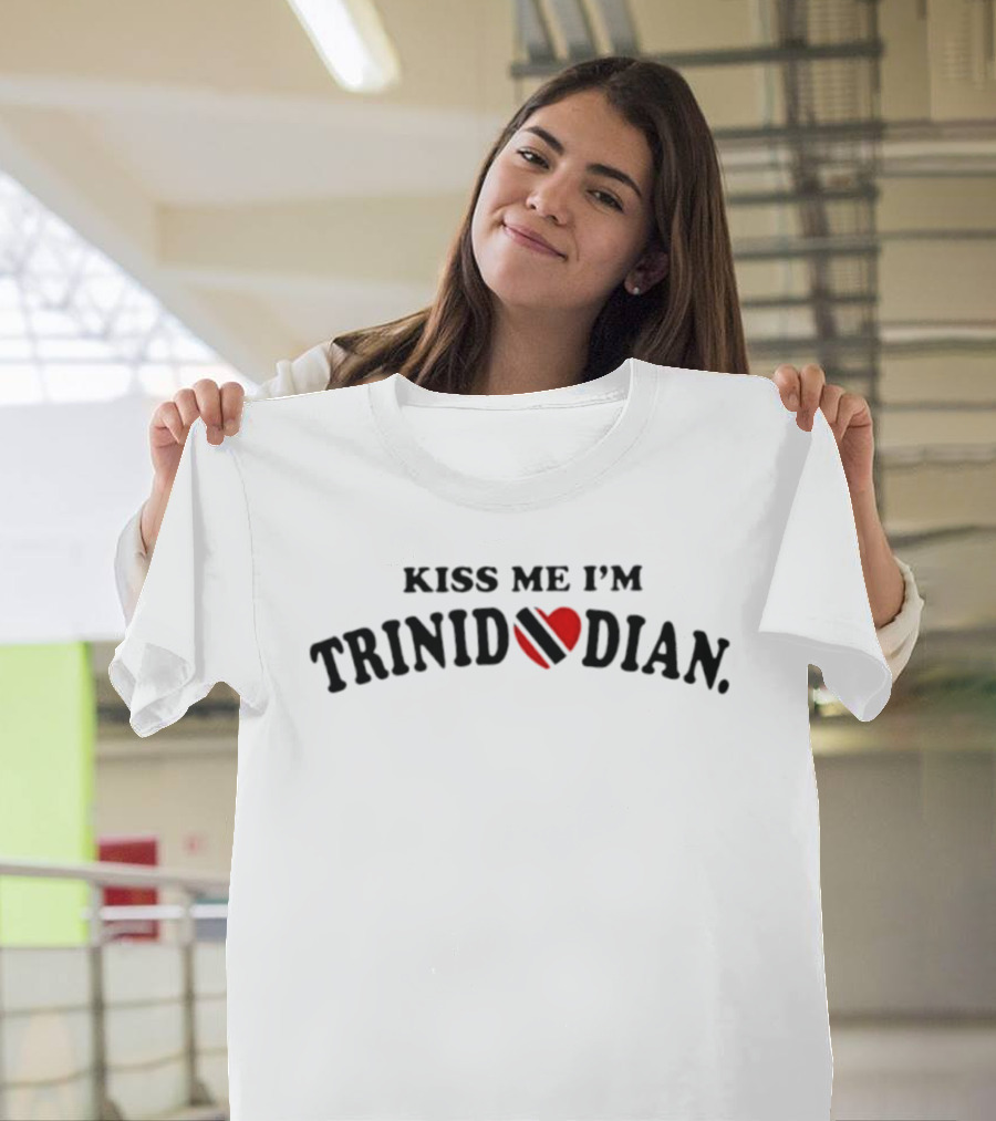 Kiss Me I'm Trinidadian Heart Flag Trinidad And Tobago T-Shirt