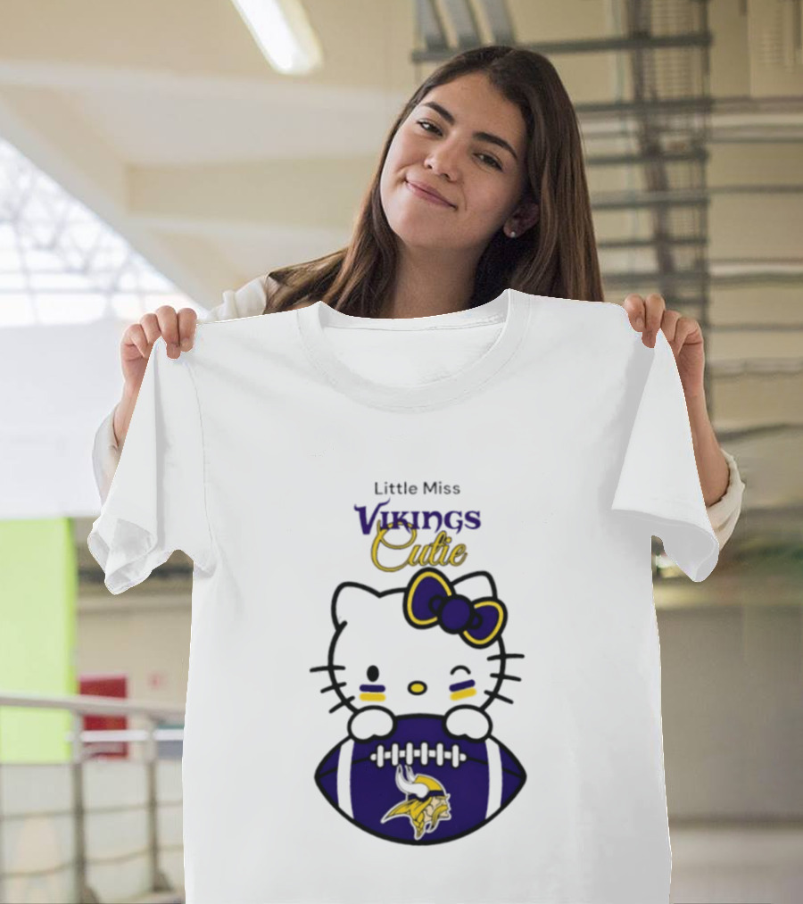 Minnesota Vikings Little Miss Vikings Cutie 2026 Season Football T-Shirt
