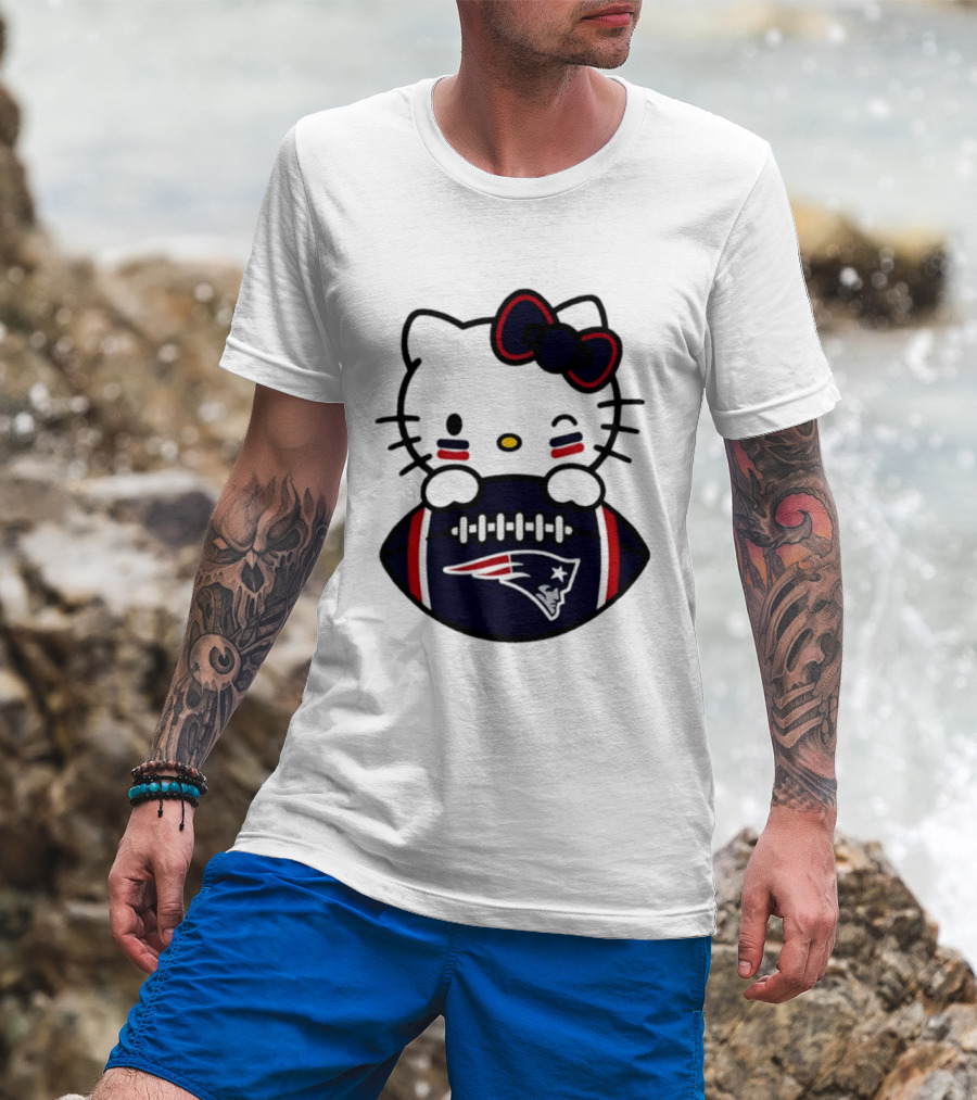New England Patriots Hello Kitty Collaboration 2026 Football Season T-Shirt