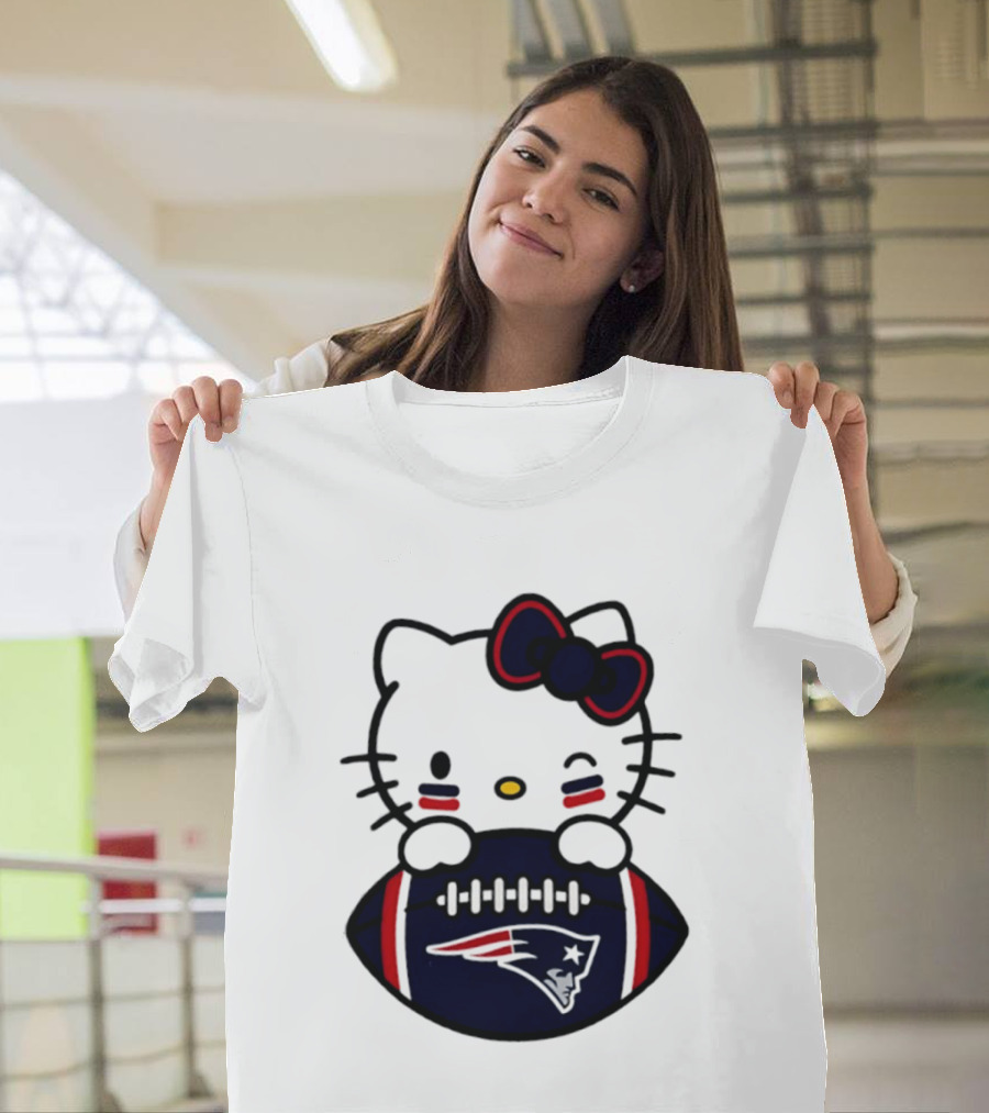 New England Patriots Hello Kitty Collaboration 2026 Football Season T-Shirt