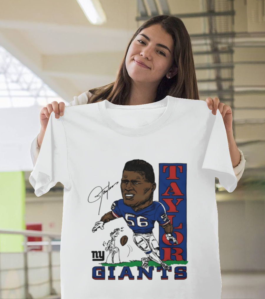 New York Giants Lawrence Taylor 56 Caricature Player T-Shirt