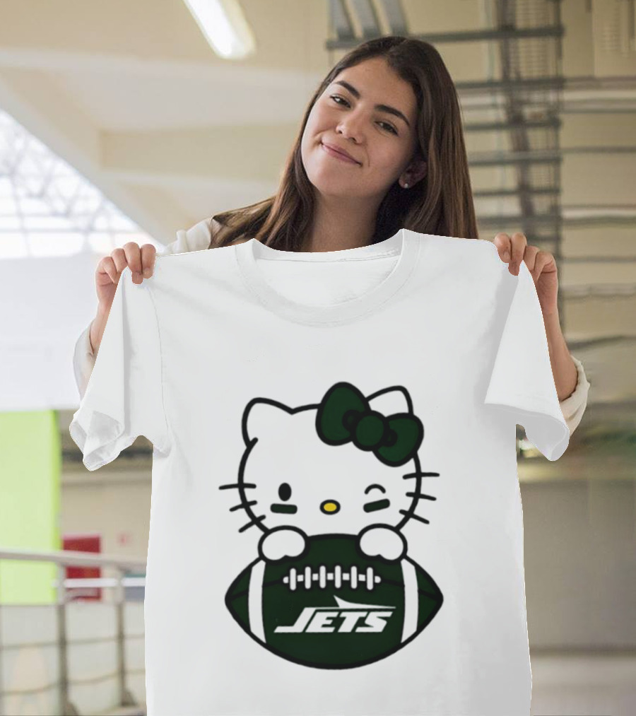 New York Jets Hello Kitty Football 2026 Season Collaboration T-Shirt