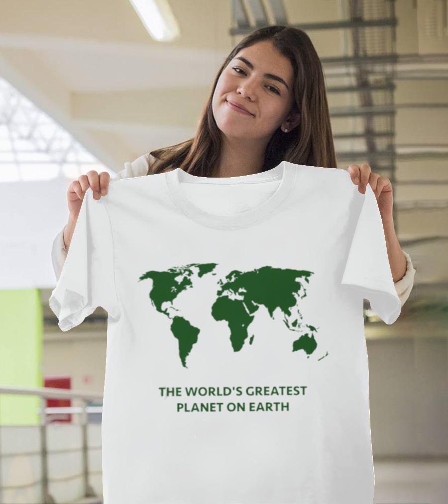 The World's Greatest Planet On Earth World Map T-Shirt