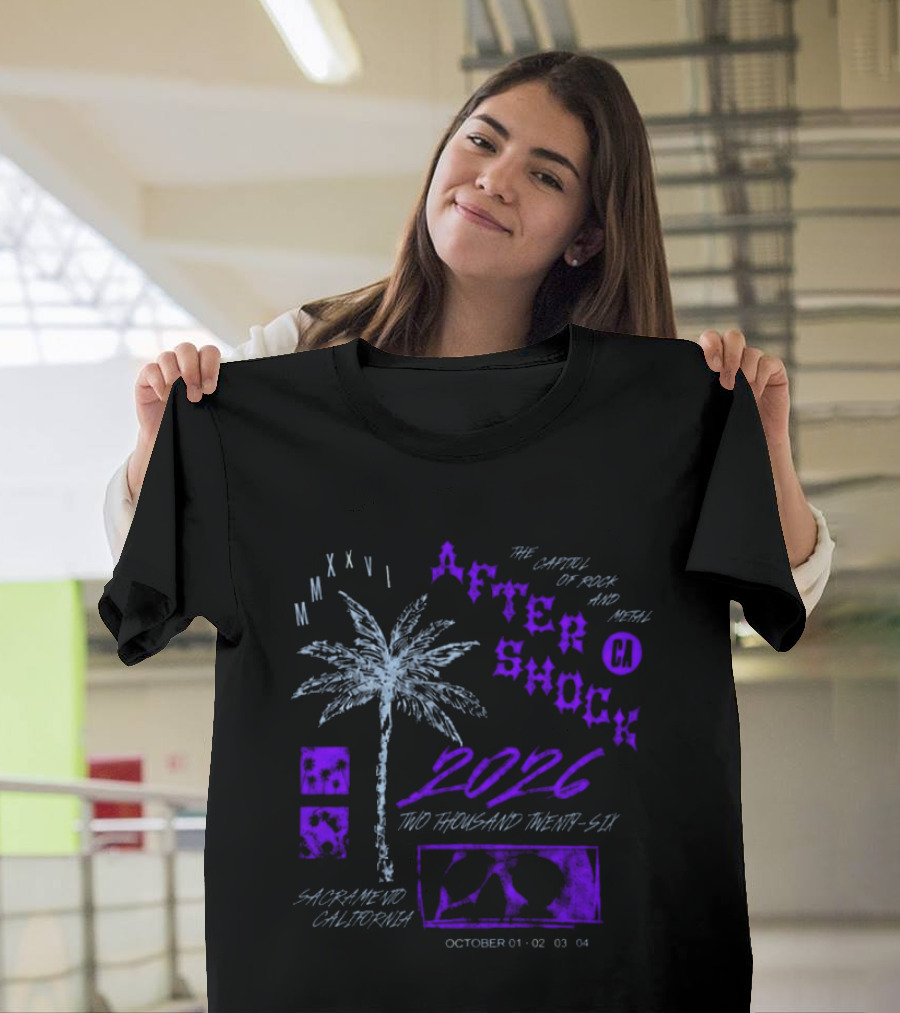 Aftershock Festival 2026 Sacramento California The Capitol Of Rock And Metal October 1 2 3 4 MMXXVI Face Palm T-Shirt