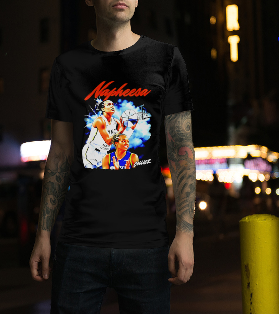 Napheesa Collier Minnesota Lynx Basketball Player In Action T-Shirt
