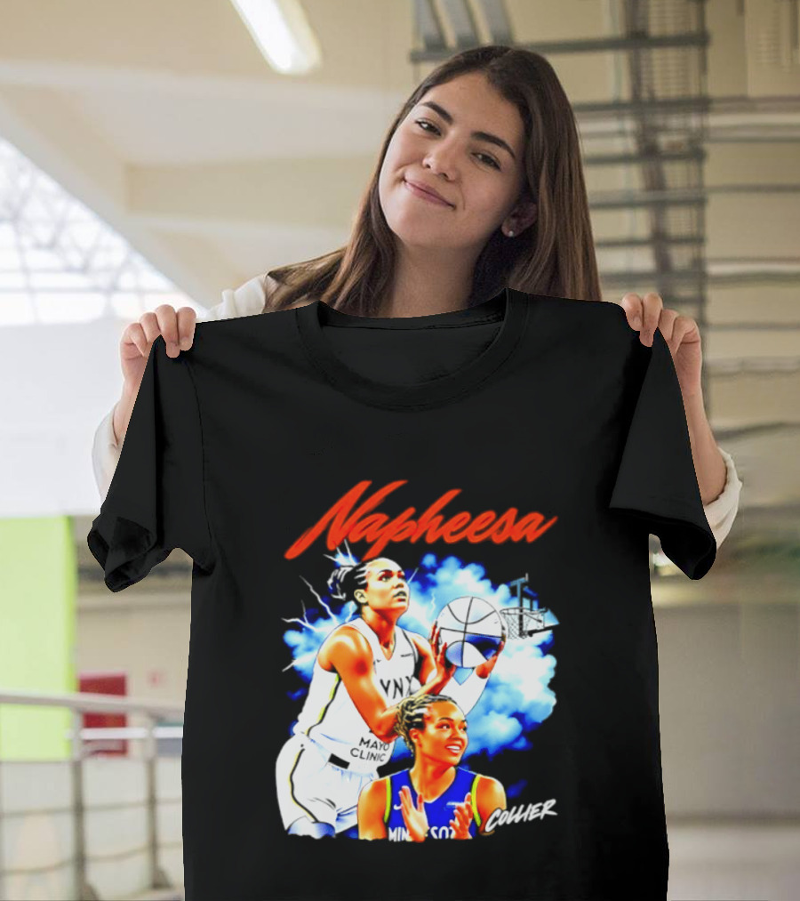 Napheesa Collier Minnesota Lynx Basketball Player In Action T-Shirt