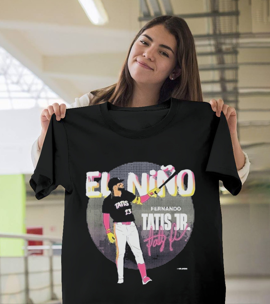 Padres Fernando Tatis Jr El Niño 23 Pink Bat Baseball T-Shirt