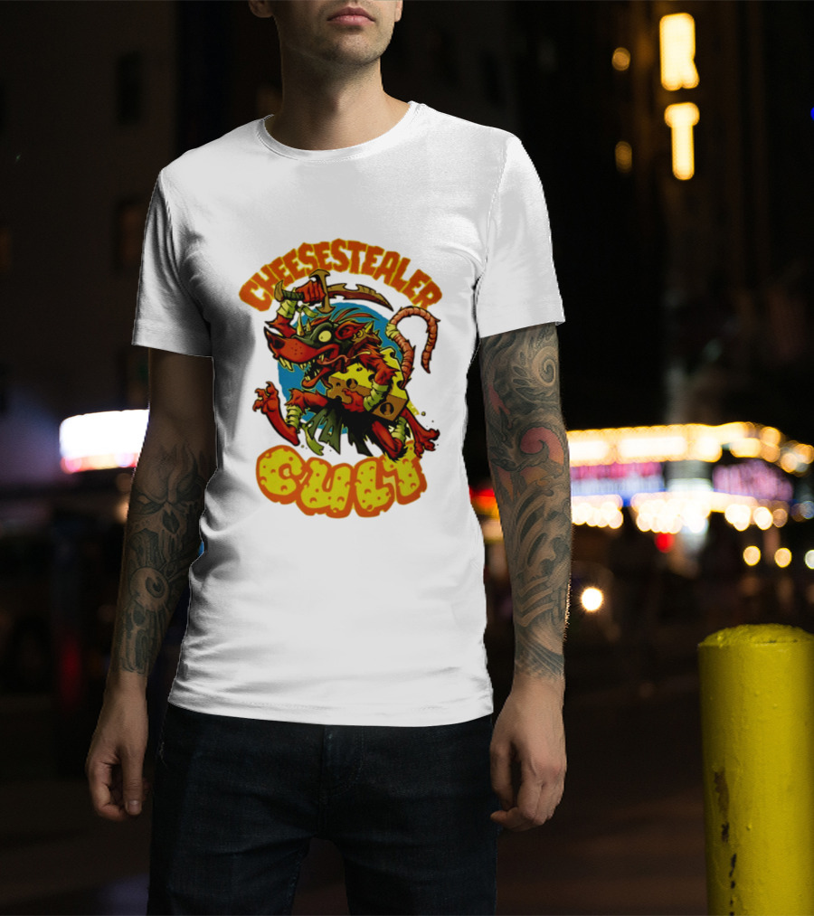 Cheesestealer Cult Rat With Cheese Halloween Fantasy T-Shirt