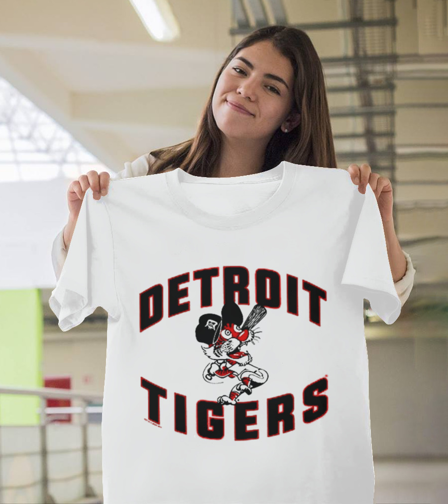 Detroit Tigers Cartoon Paws Vintage Baseball Fan Merchandise T-Shirt