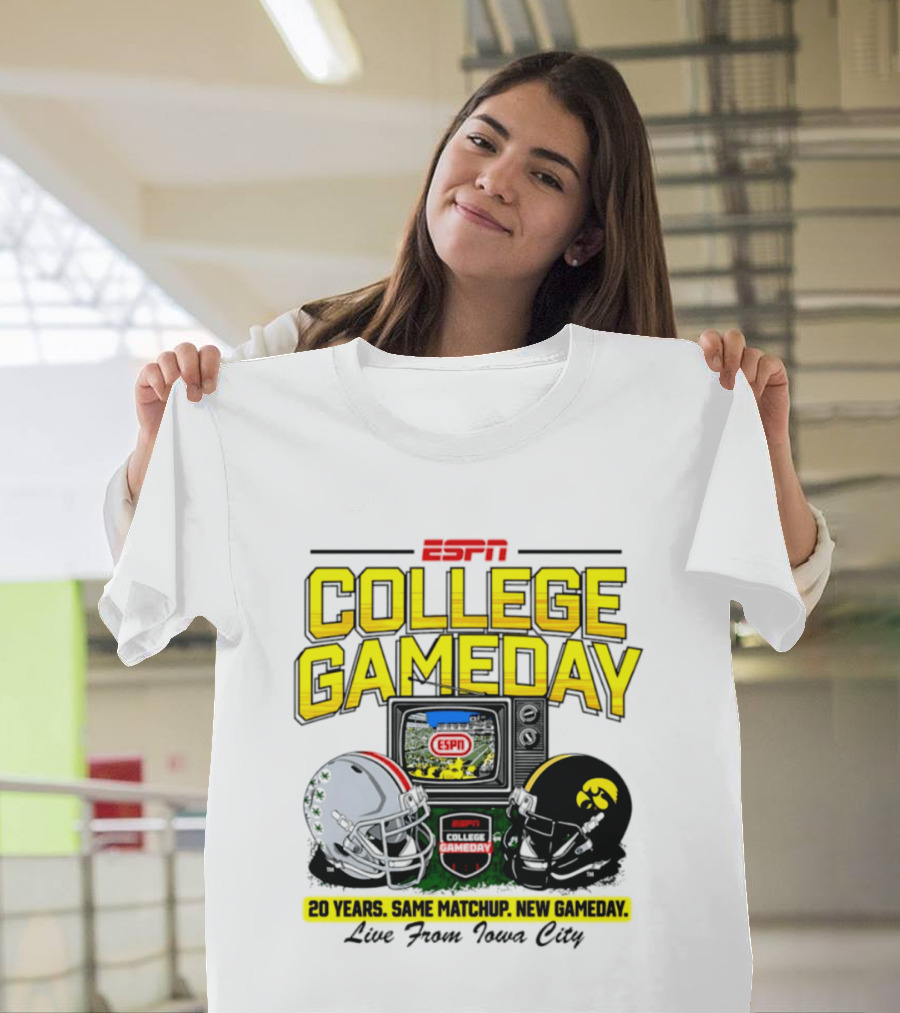 ESPN College GameDay 2026 Iowa Hawkeyes Vs Ohio State Buckeyes 20 Years Same Matchup Iowa City T-Shirt